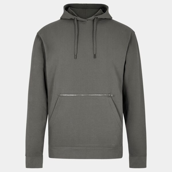 Regular fit piqué hoodie with zipped pocket Thumbnail