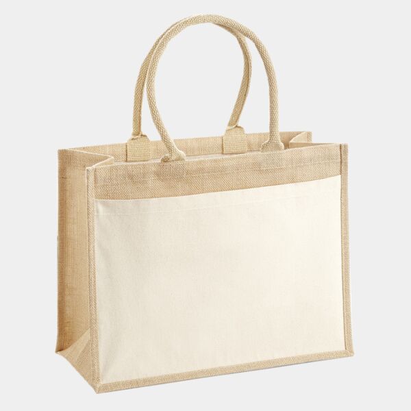Cotton pocket jute shopper Thumbnail