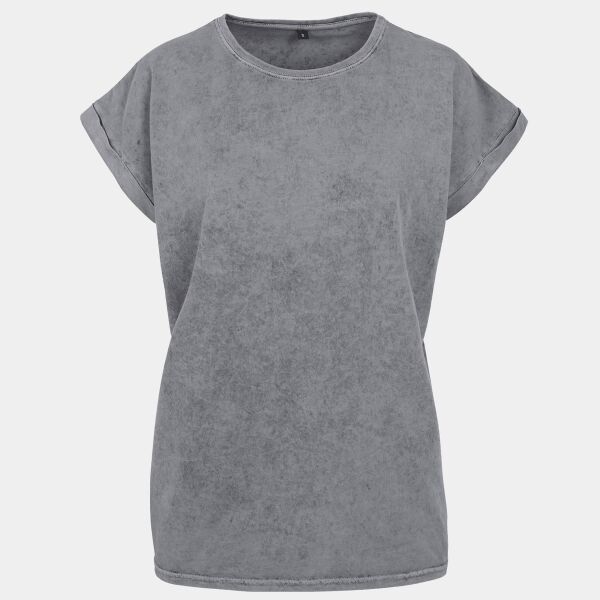 Women's acid washed extended shoulder tee Thumbnail